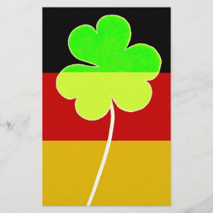 Ierse Duitse vlag Shamrock Clover St. Patrick Fun Briefpapier