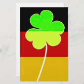 Ierse Duitse vlag Shamrock Clover St. Patrick Fun Briefpapier (Voorkant / Achterkant)