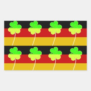 Ierse Duitse vlag Shamrock Clover St. Patrick Fun Rechthoekige Sticker