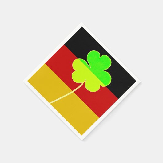 Ierse Duitse vlag Shamrock Clover St. Patrick Servetten (Hoek)