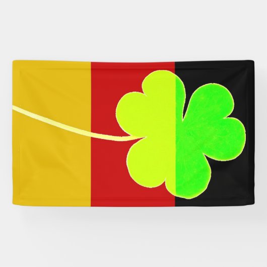 Ierse Duitse vlag Shamrock Clover St. Patrick Spandoek (Horizontaal)