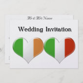 Ierse en Italiaanse hartvlaggen bruiloft uitnodigi Kaart (Voorkant / Achterkant)