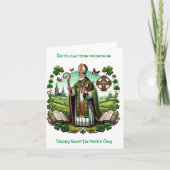 Ierse Erfenis: Traditionele Bisschop Sint-Patrick Feestdagen Kaart (Voorkant)