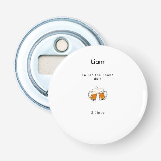Ierse geschenk, proost, gezondheid, verjaardagscad button flesopener