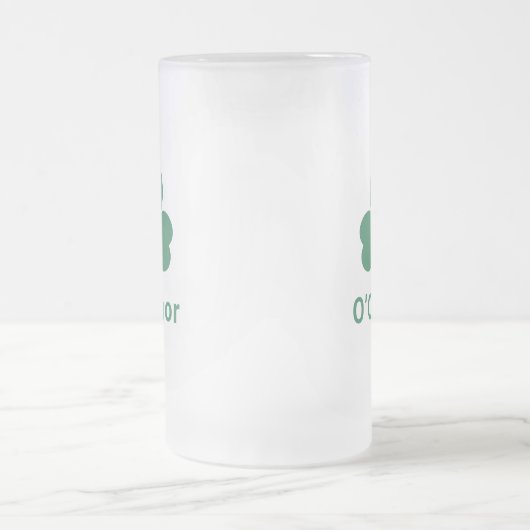 Ierse Green Clover - persoonlijke achternaam Matglas Bierpul (Center)