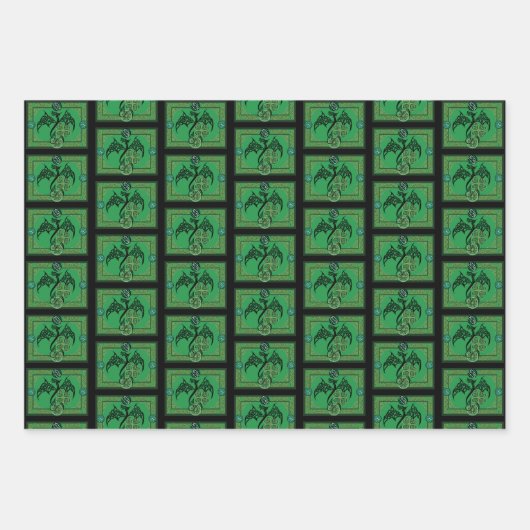 Ierse groene draak Keltisch Inpakpapier Vel (Voorkant)
