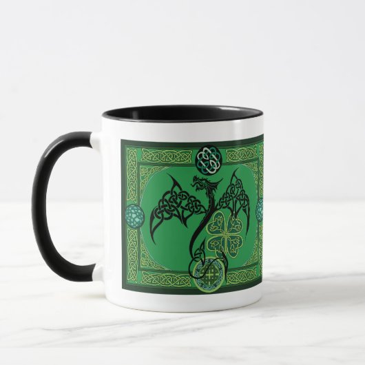 Ierse groene draak Keltisch Mok (Links)