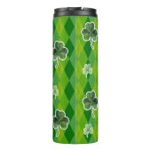 Ierse Groene Plaid Met Shamrocks St Patrick's Day Thermosbeker (Achterkant)