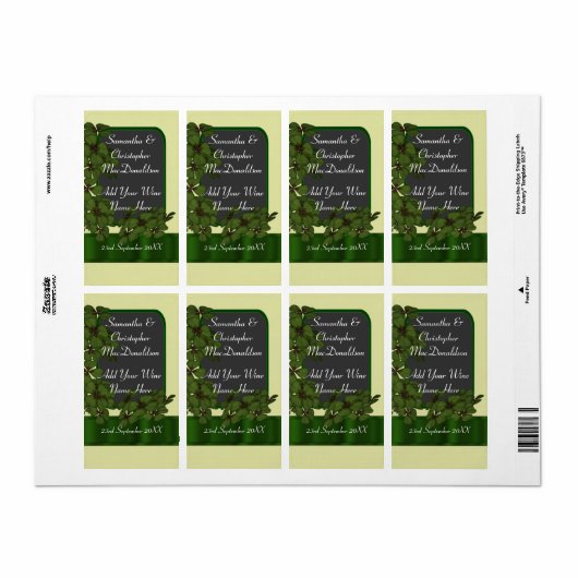Ierse groene shamrock bruiloft wijn fles etiket (Full Sheet)