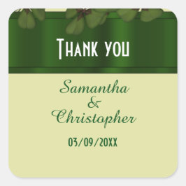Ierse groene shamrock dank u vierkante sticker
