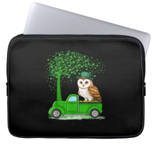 Ierse groene vrachtwagen op uilvogel St Patrick's Laptop Sleeve