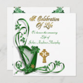 Ierse harp "Viering van het leven" Kaart (Voorkant / Achterkant)