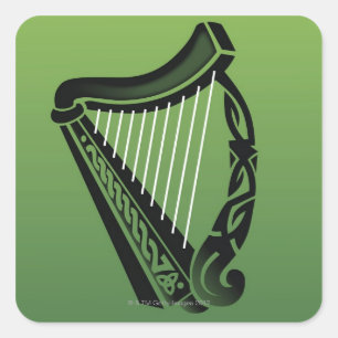 Ierse harp vierkante sticker