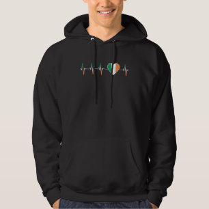 Ierse hartslag I Love Ireland Flag Heart Pride Hoodie