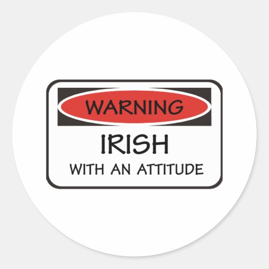 Ierse houding ronde sticker (Voorkant)