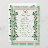 Ierse huwelijksuitnodiging Shamrocks en rozen Kaart (Voorkant / Achterkant)