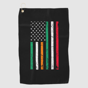 Ierse Italiaanse Amerikaanse vlag Ierland Italië S Golfhanddoek