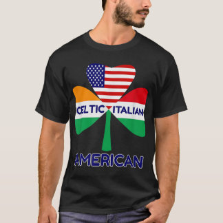 Ierse Italiaanse vlag en Keltische shamrock p.r. T-shirt