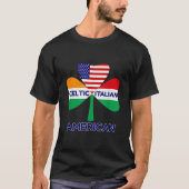 Ierse Italiaanse vlag en Keltische shamrock p.r. T-shirt (Voorkant)