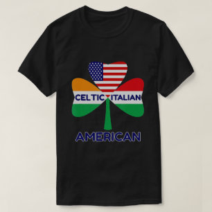 Ierse Italiaanse vlag en Keltische shamrock T-shirt