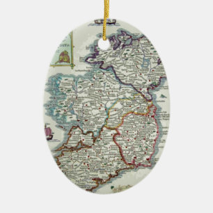Ierse kaart - Irish Eire Erin Historic Map Keramisch Ornament