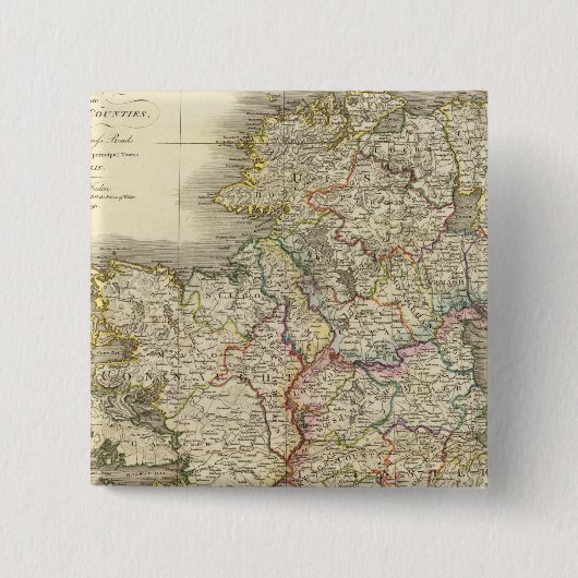 Ierse kaart vierkante button 5,1 cm (Voorkant)