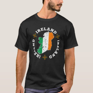 Ierse kaart Vlag Souvenir Distress Ireland Vrouwen T-shirt