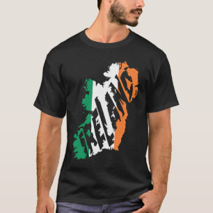 Ierse kaart Word Ierland vlag kleur letters T-shirt