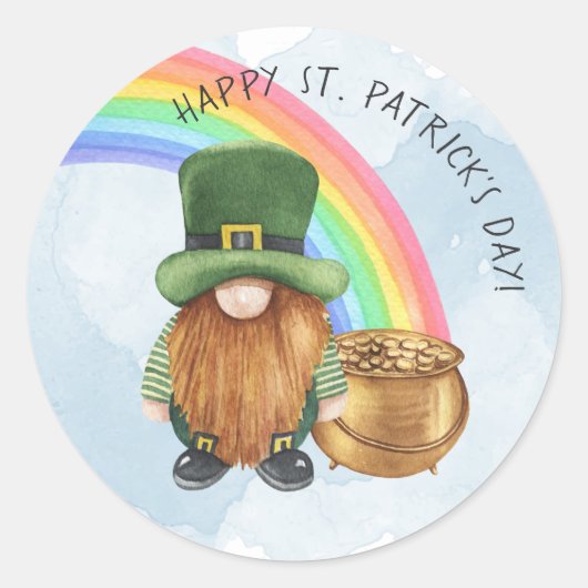 Ierse kabouter pot met goud Aangepaste St. Patrick Ronde Sticker (Voorkant)