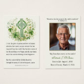 Ierse Keltische Kruis Bloemrijke Herdenkings-rouwm Visitekaartje (Voorkant /achterkant)