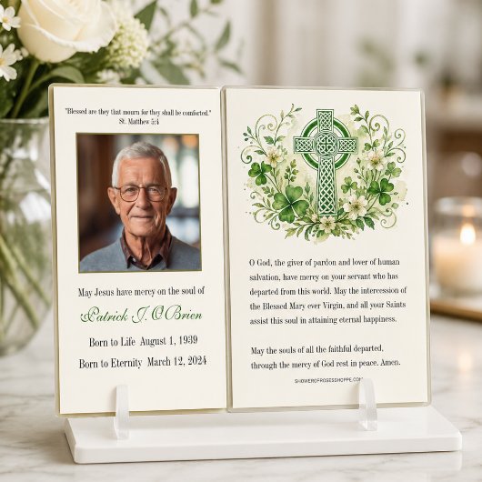 Ierse Keltische Kruis Bloemrijke Herdenkings-rouwm Visitekaartje