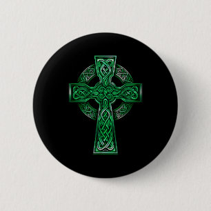 Ierse Keltische Kruisknoop Christelijke Heilige Dr Ronde Button 5,7 Cm
