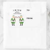 Ierse kerstcadeaulabels rechthoekige sticker (Tas)