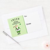 Ierse kerstcadeaulabels rechthoekige sticker (Envelop)