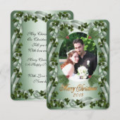 Ierse kerstkaart shamrocks bedankkaart (Voorkant / Achterkant)