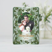 Ierse kerstkaart shamrocks bedankkaart (Staand voorkant)