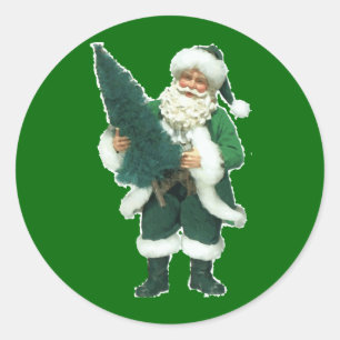 Ierse kerstman ronde sticker