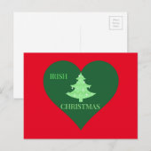 Ierse Kerstmis Feestdagenkaart (Voorkant / Achterkant)
