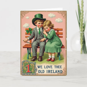 Ierse Kinderen Vintage Thema Kaart