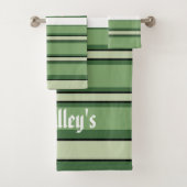 Ierse klaver en groene strepen voor St Paddy's Day Bad Handdoek (Insitu)