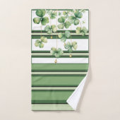 Ierse klaver en groene strepen voor St Paddy's Day Bad Handdoek (Handdoek)