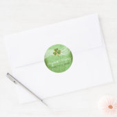Ierse klaver en sluier bruiloft Save the Date Ronde Sticker (Envelop)