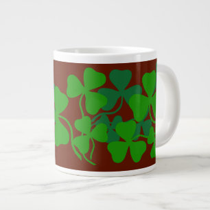Ierse klaver, groene klaver /rode koffiekop/mok jumbo mok