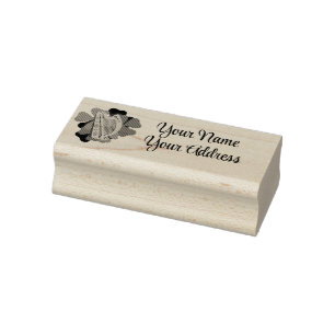 Ierse klaver, harp, klaver/Persoonlijk Adres Rubberstempel