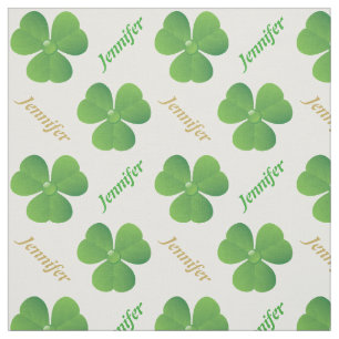 Ierse klaver & naam St. Patrick's Day gepersonalis Stof