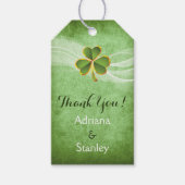 Ierse klaver & sluier bruiloft Dank u Cadeaulabel (Voorkant)