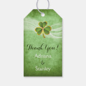Ierse klaver & sluier bruiloft Dank u Cadeaulabel (Achterkant)