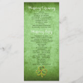 Ierse klaver & sluier groen bruiloft programma (Achterkant)
