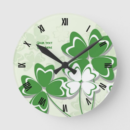 Ierse klavershamrock St. Patrick's Day Ronde Klok (Voorkant)