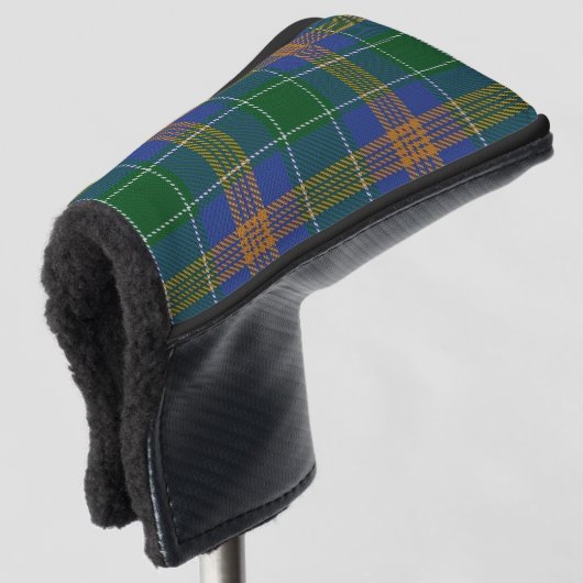 Ierse kleuren Clan McAuliffe MacAuliff Tartan Pset Golfheadcover (3/4 voorkant)